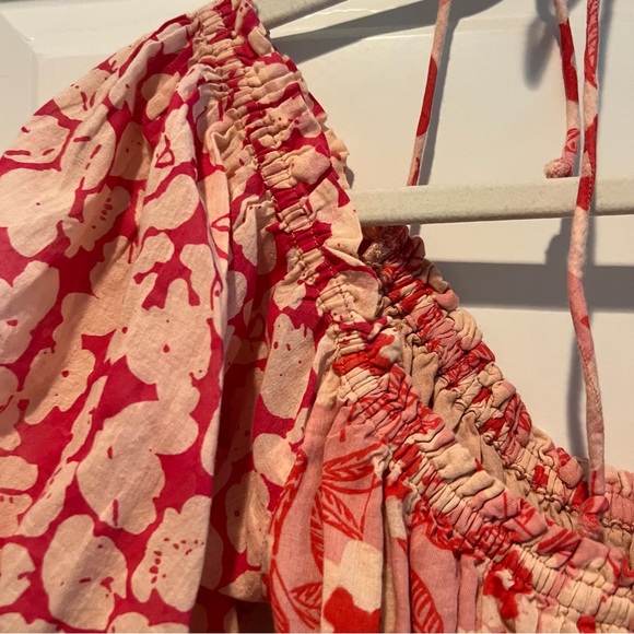 Free people pink and red patterned crop top. Size XS - Picture 3 of 5